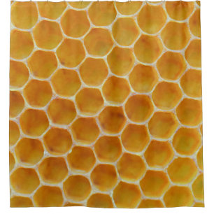 Brown and white square pattern shower curtain