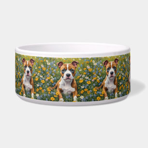 Brown And White Staffordshire Bull Terrier Puppy,