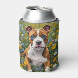 Brown And White Staffordshire Bull Terrier Puppy, Can Cooler
