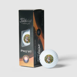 Brown And White Staffordshire Bull Terrier Puppy, Golf Balls