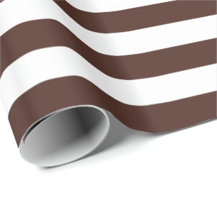 Brown and White Stripe Wrapping Paper
