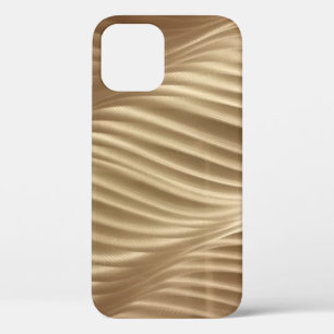 Brown and white striped textile iPhone 12 case
