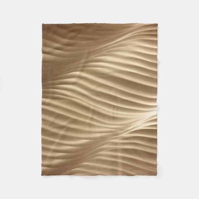 Brown and white striped textile fleece blanket (Front)