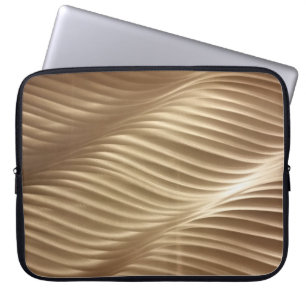 BROWN AND WHITE STRIPED TEXTILE LAPTOP SLEEVE