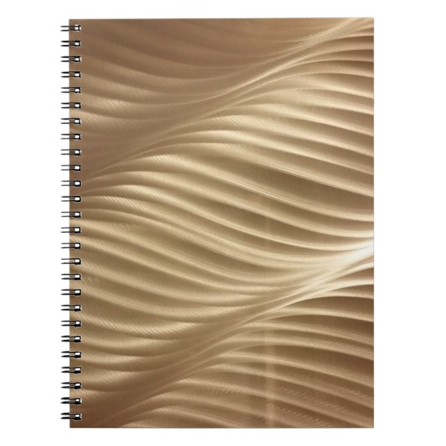 Brown and white striped textile notebook (Front)