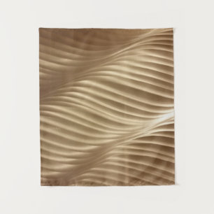 Brown and white striped textile tapestry