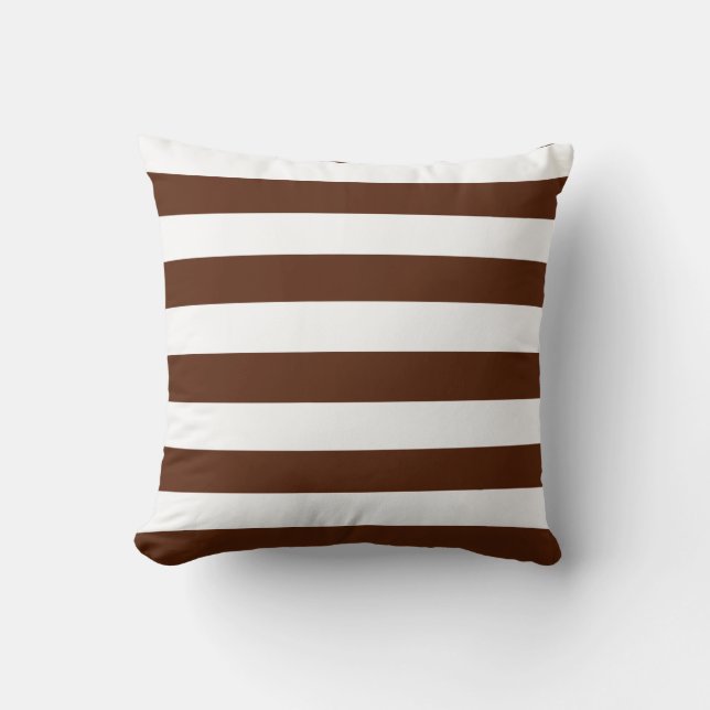 Brown and White Stripes Cushion (Front)