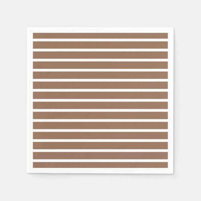 Brown and White Stripes Napkin (Front)