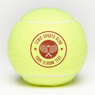 Brown and  White Tennis Theme Club Name Tennis Balls