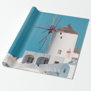 Brown and white windmill wrapping paper