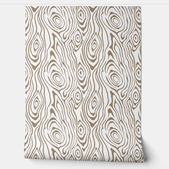 Brown and White Wood Look Wallpaper (Unrolling)