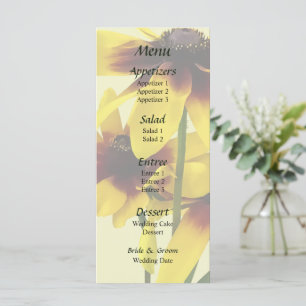 Brown and Yellow Black Eyed Susans Wedding Menu