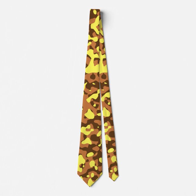 Brown and Yellow Desert Camouflage Pattern Tie (Front)