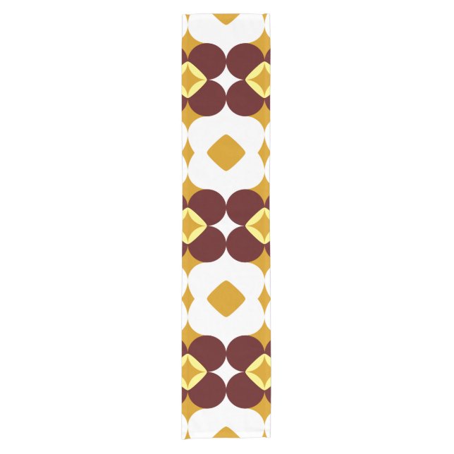 Brown and yellow flowers short table runner (Front)
