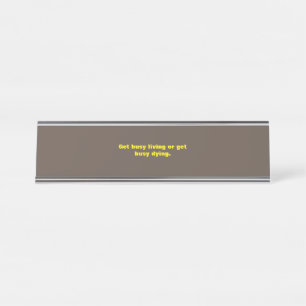 Brown And Yellow Quotes Small Text Design Desk Name Plate