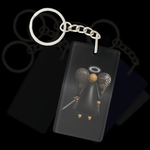 Brown Angel, Avenging Angel (double sided) Key Ring