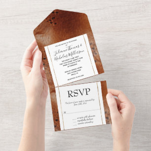 Brown Animal Print All In One Invitation