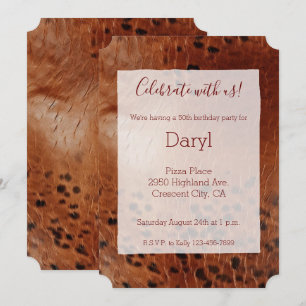 Brown Animal Print Invitation