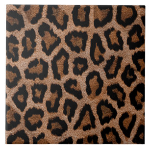 Brown animal print pattern ceramic tile
