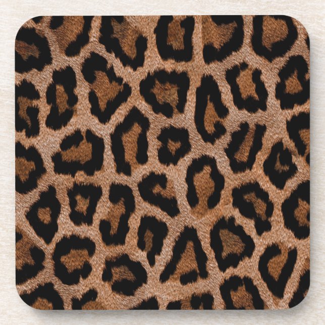 Brown animal print pattern coaster (Front)