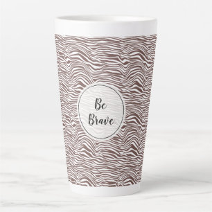 Brown Animal Zebra Print Stripes Latte Mug