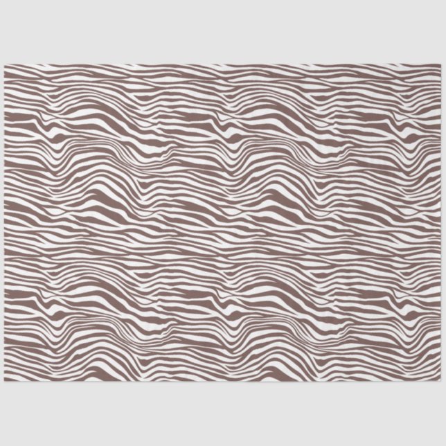 Brown Animal Zebra Print Stripes Tissue Paper (Front)