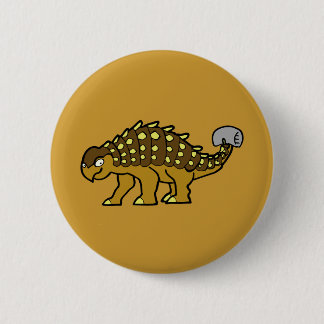 Brown Ankylosaurus 6 Cm Round Badge