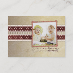 Brown Antique Dots Chubby Business Cards