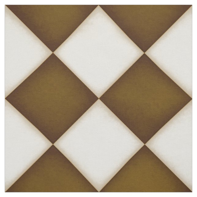 Brown & Antique White Diamonds (large scale) Fabric (Swatch)