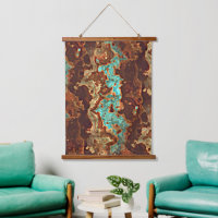 Brown Aqua Teal Turquoise Green Geode Marble Art