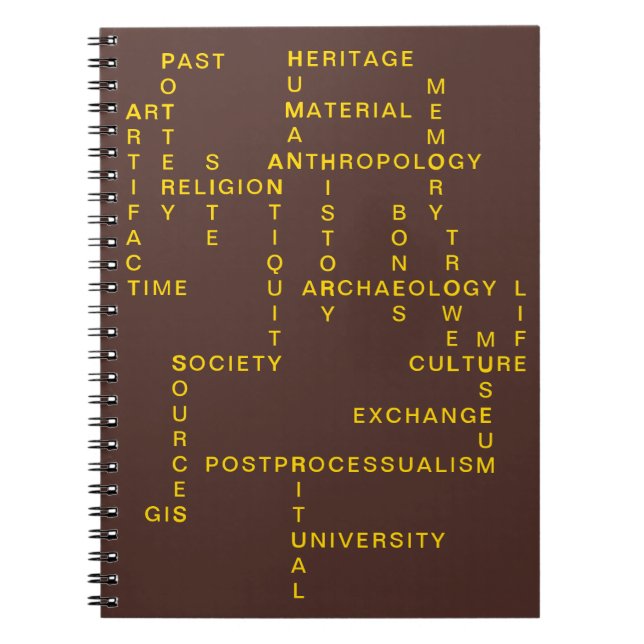 Brown Archaeology & Anthropology Crossword Puzzle Notebook (Front)