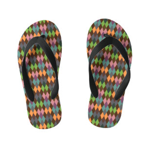 Brown Argyle Pair of Flip Flops