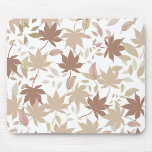 Brown Autumn Floral Leaves Y2K Pattern  Mouse Pad