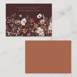 Brown Autumn Wildflower Meadow Wedding Website Enclosure Card