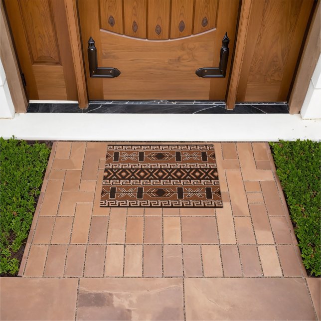 Brown Aztec Pattern Southwest Tribal Design Doormat (Outdoor)