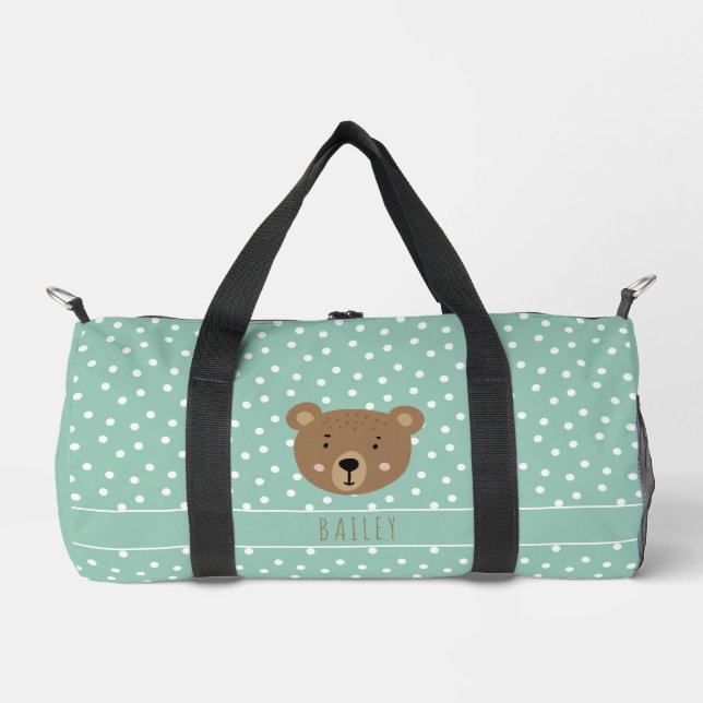 'Brown Baby Bear' cute modern  Duffle Bag (Front)