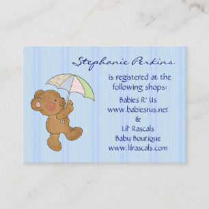 Brown Baby Bear Shower Registry Cards