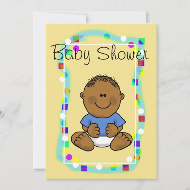 Brown Baby Boy Shower Invitation or Announcement (Front)