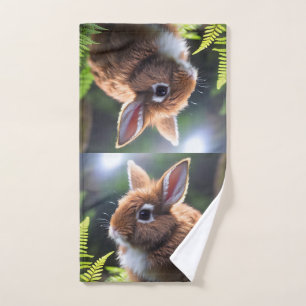 Brown Baby Dwarf Bunny, Hand Towel