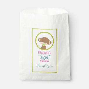 Brown Baby Monkey with Pacifier Baby Shower Thanks Favour Bag