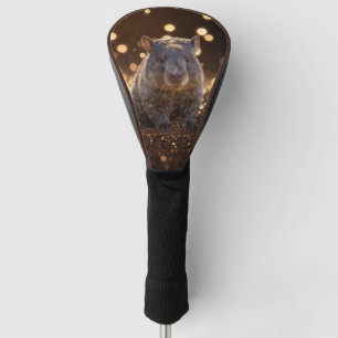 Brown Baby Wombat On Brown Bokeh Bliss,  Golf Head Cover