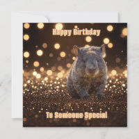 Brown Baby Wombat On Brown Bokeh Bliss, 
