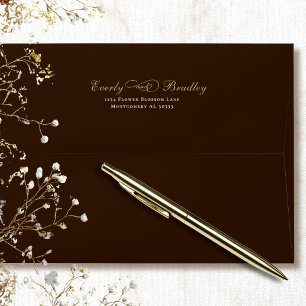 Brown Background Warm Beige Script Typography   Envelope