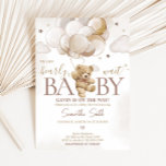 Brown Balloon Bear Baby Shower  Invitation<br><div class="desc">Welcome your little one with our heartwarming Bearly Wait Baby Shower Invitation Printable. Personalise to share the joy with your loved ones!

BS606</div>