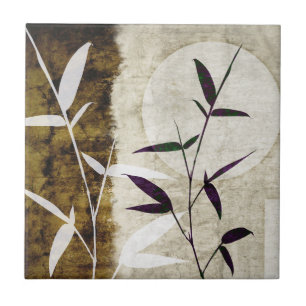 Brown Bamboo Moon Fall Leaves Tile
