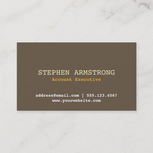 Brown bark simply modern professional executive business card (Front)