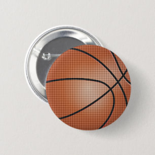 Brown Basketball  6 Cm Round Badge