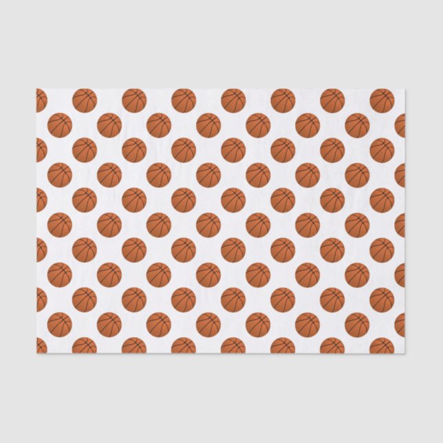 Brown Basketball Balls on White Tissue Paper (Front)