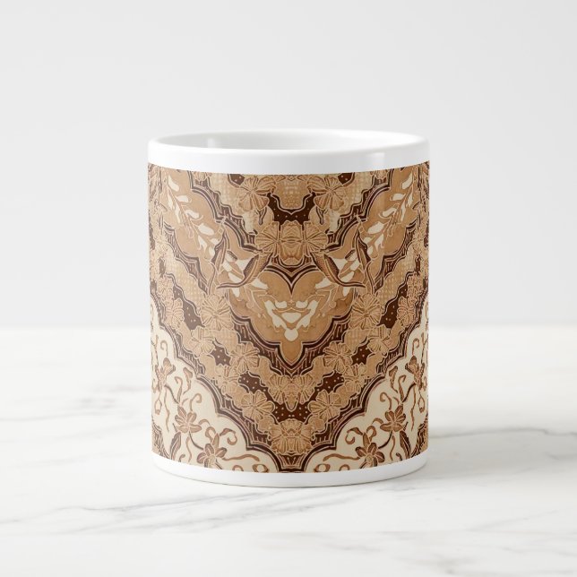 Brown Batik Florals Speciality Mug (Front)