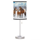 Brown Bay Appaloosa Horses In Snow